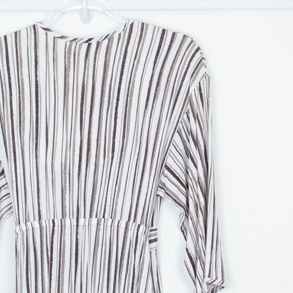 H Halston Striped Wrap Midi Dress Women's Size Small - Picture 7 of 7
